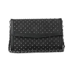NEW HAUTE SHORE women's beth suede studded clutch bag in black